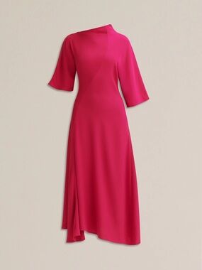 Scanlan Theodore Pink Asymmetrical Maxi Dress US4 ($700)